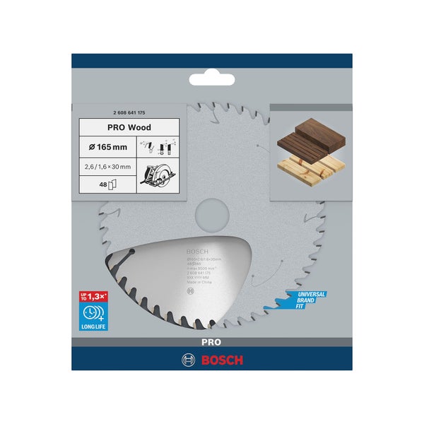 Bosch PRO Wood Kreissägeblatt 165 x 2,6 x 30 mm - 2608641175