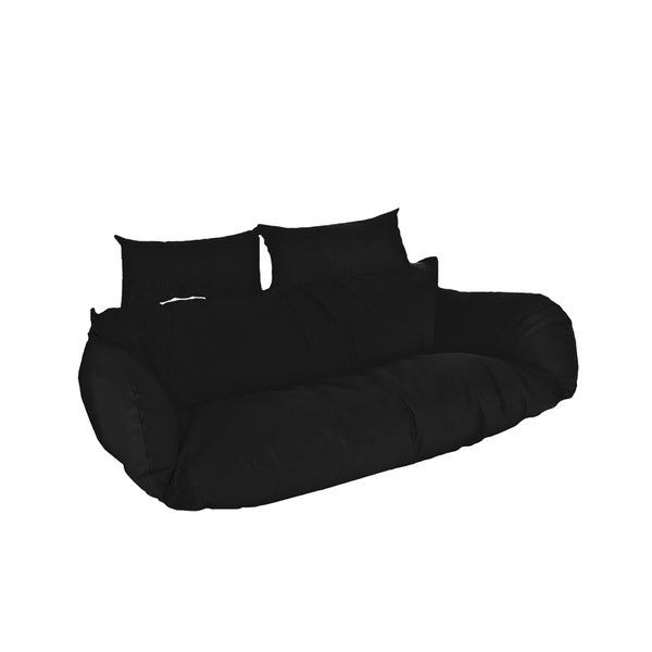 Home Deluxe Polyrattan Hängesessel Kissen TWIN - Schwarz 105 x 41 x 45 cm  inklusive Sitz-, und Rückenkissen, UV-beständig | Hängestul, Hängesitz