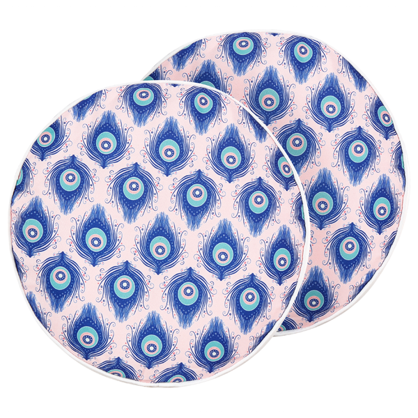 Gartenkissen 2er Set CERIANA Tiermuster 40 x 40 cm Blau