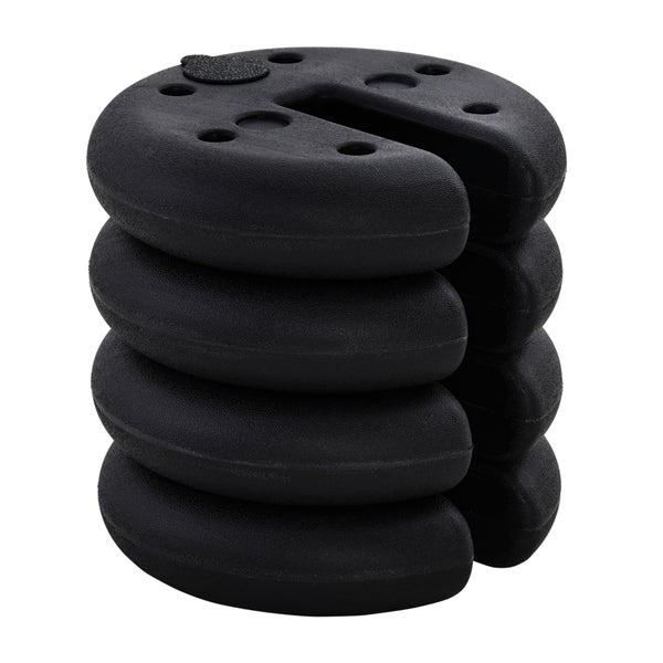 Outsunny 4 Stk. Pavillon Standfuß Gewicht Partyzelt Pavillongewicht befüllbar bis 5 kg HDPE-Kunststoff Schwarz Ø25 x 6 cm