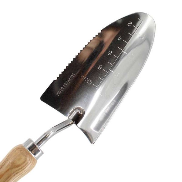 Pflanzkelle (Edelstahl) mit Holzgriff