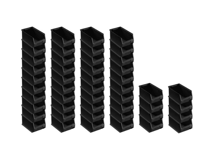PROREGAL SuperSparSet 48 x Leitfähige Sichtlagerbox 3.0 HxBxT 12,5 x 14,5 x 23,5 cm 2,8 Liter ESD Sichtlagerbehälter Sichtlagerkasten