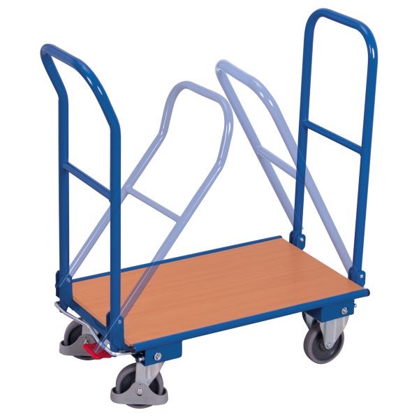Etagenwagen mit klappbarem Schiebebügel für den Transport