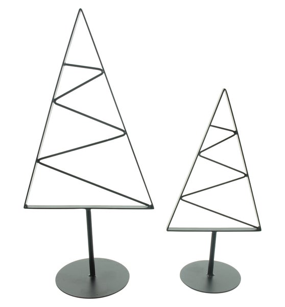 Dekorative Metall Weihnachtsbäume, zwei Stück