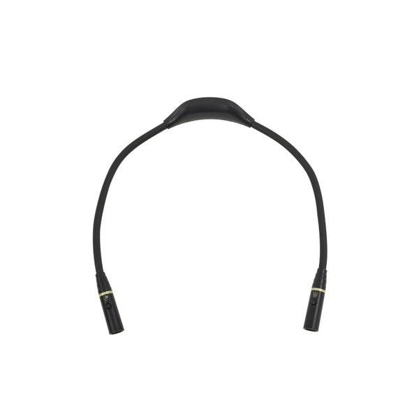 Schwarze LED-Nackenleuchte mit flexiblem Bügel für freihändiges Arbeiten oder Lesen.