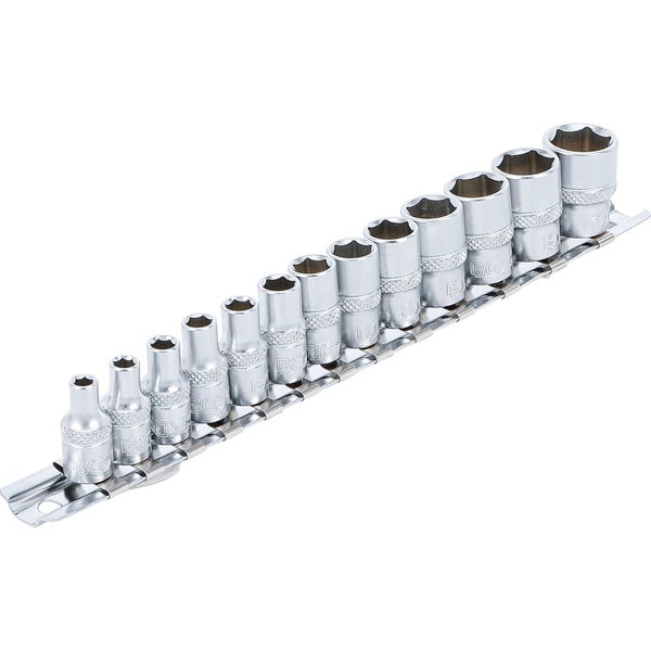 BGS Steckschlüssel-Einsatz-Satz Sechskant Antrieb Innenvierkant 6,3 mm (1/4) SW 4 - 14 mm 13tlg. - 9102
