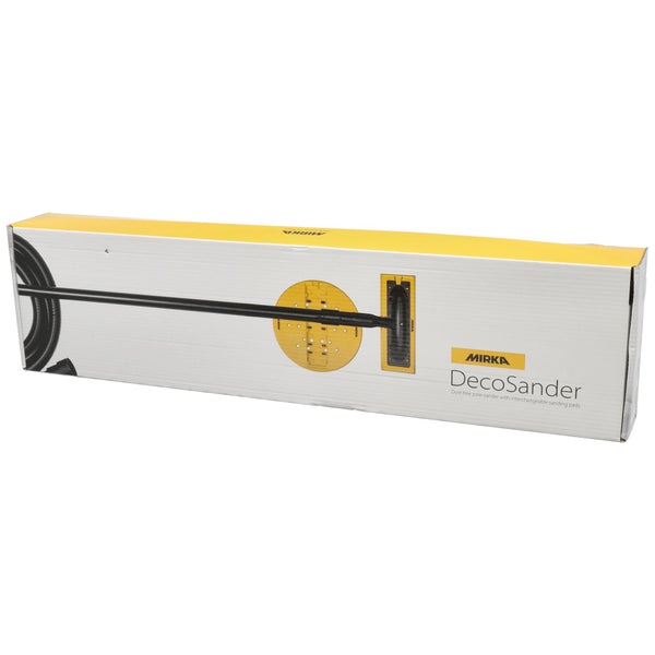 Mirka DecoSander staubfreier Stabschleifer für glattes Wand- & Deckenfinish, Trockenbau, Detailarbeiten / 80x230mm & Ø 225mm Schleifteller / Klett