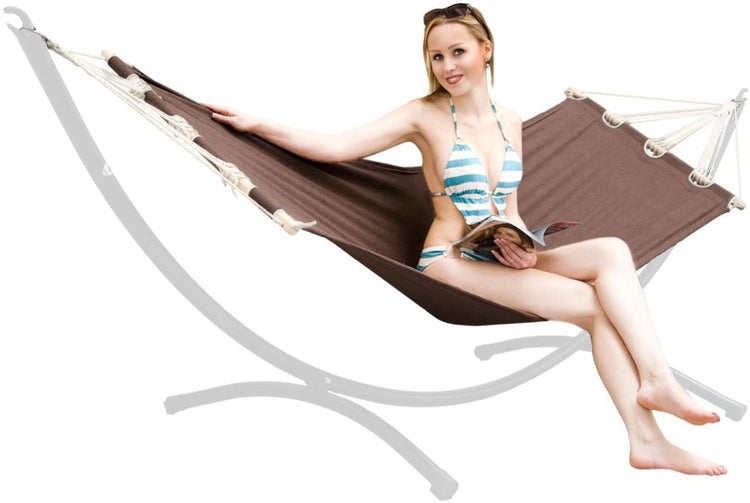 AMANKA Bis 100kg: Outdoor Stabhängematte 1 Person - 190x80cm Hängematte Outdoor Hängeliege ohne Gestell - Hängematte mit Stange - Garten Hängematte für Balkon Schaukelliege Indoor Liege zum Aufhängen