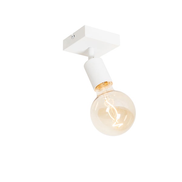 Weiße Deckenleuchte mit Glühbirne