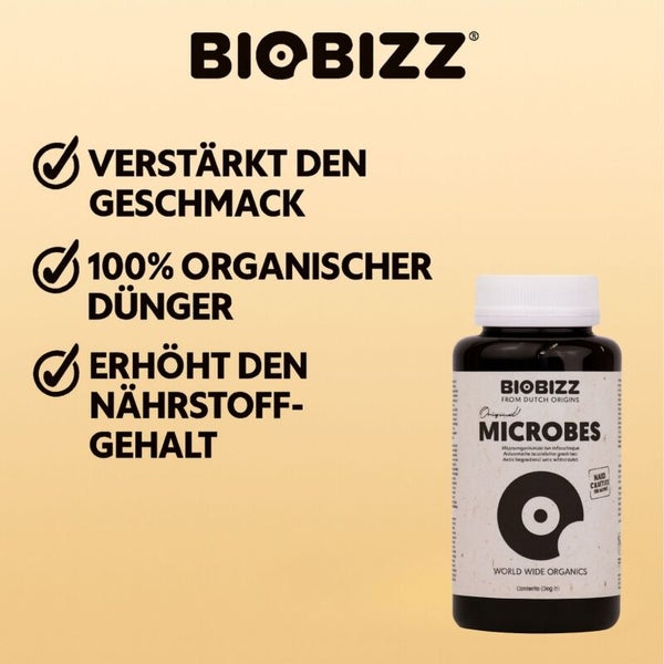 BioBizz Microbes Dünger zur Geschmacksverstärkung, als organischer Dünger und zur Erhöhung des Nährstoffgehalts