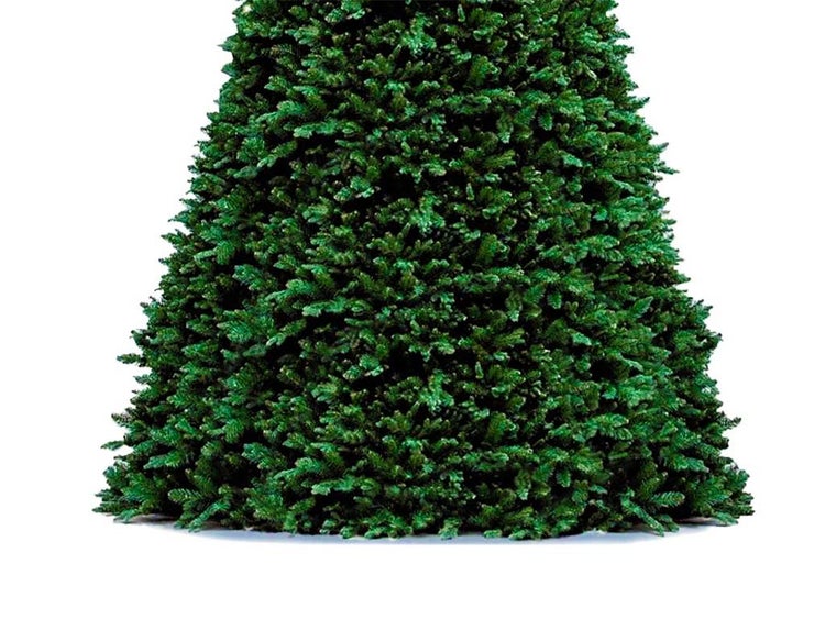 Geschmückter künstlicher Weihnachtsbaum mit 213 Ornamenten POLAR RED II 500 cm mit Ständer und Weihnachtsschmuck
