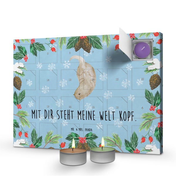 Mr. & Mrs. Panda Duftkerzen Adventskalender Otter Kopfüber - Blau Pastell