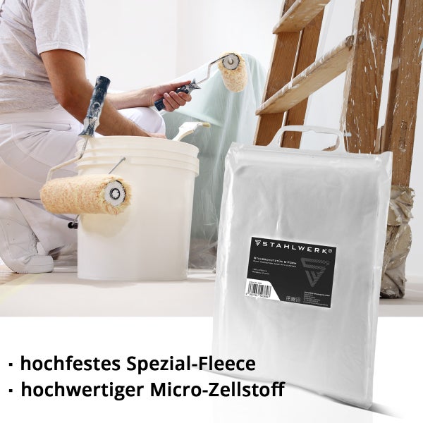 STAHLWERK Staubschutztür C-Form zum Schutz vor Staub bei Renovierungsarbeiten