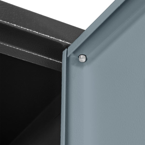 PROREGAL Garderobenschrank Ermine mit 3 Türen | HxBxT 178x89x50cm | Anthrazitgrau/Silbergrau | Spind, Aufbewahrungsspind, Arbeitsschrank