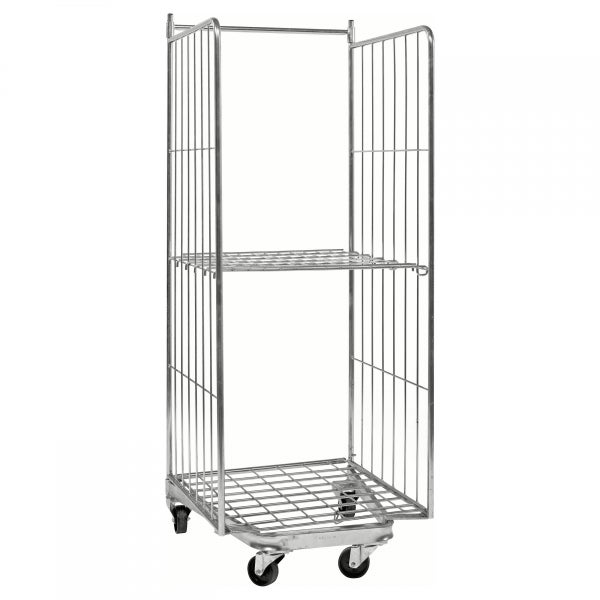 Gitterwagen mit einer Fachbodenebene und Rollen