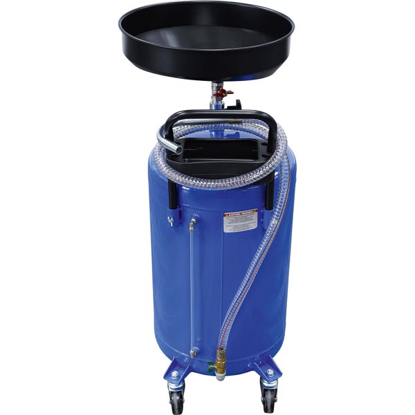 Ölauffanggerät mit Auffangwanne und Schlauch