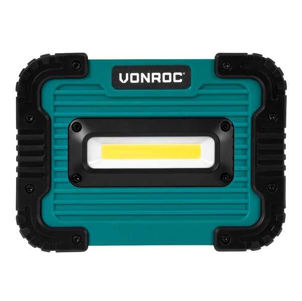 VONROC Wiederaufladbare Arbeitsleuchte / Baulampe 4V - 10W - 1000 Lumen - Dimmbar in 2 Stufen - Inkl. USB-Ladekabel