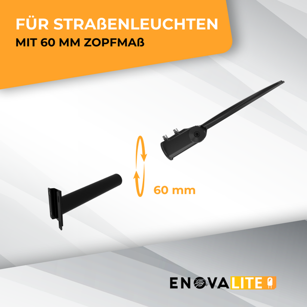 Straßenleuchte mit 60 Millimeter Zopfmaß