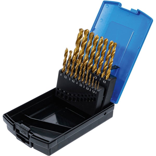 Bohrer Set in geöffnetem Kunststoffkoffer