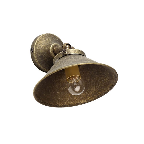 Wandleuchte im Vintage-Stil mit Metallsockel und Lampenschirm
