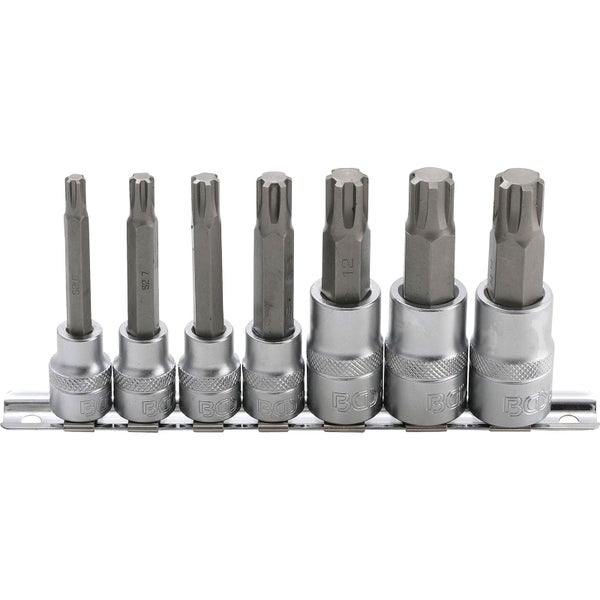 BGS Bit-Einsatz-Satz Antrieb Innenvierkant 10 mm (3/8) / 12,5 mm (1/2) Keil-Profil (für RIBE) M6 - M14 7tlg. - 5185