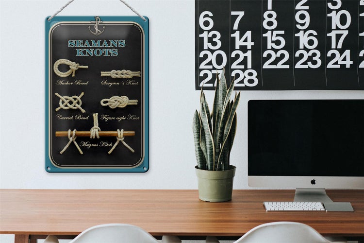 Blechschild Spruch 20x30cm Seamans Knots Seemansknoten
