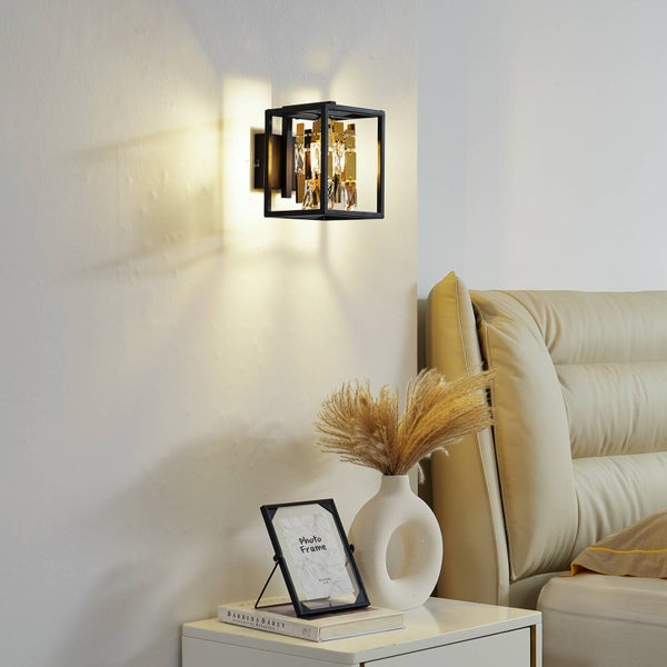 Lucande Wandleuchte, Wandlampe Innen Arcan in Schwarz aus Edelstahl (1 flammig E14) - Wandstrahler Wandbeleuchtung Schlafzimmer / Wohnzimmer Flurleuchte