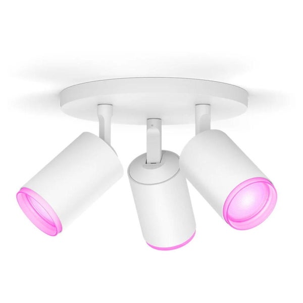 Philips Hue Bluetooth White & Color Ambiance Deckenspot Fugato in Weiß 3x GU10 4,2W 350lm