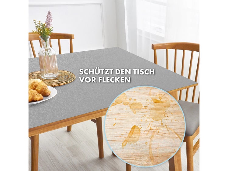 FLOORDIREKT Tischfolie Empire - mit abgeschrägter Kante - 1,5 mm Stärke - Dunkelgrau - 90 x 175 cm