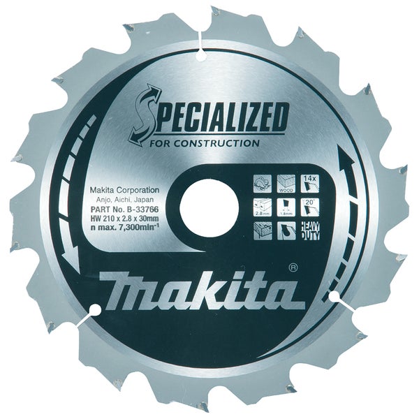 Makita SPECIALIZED Sägeblatt 210x30x14Z - B-33766