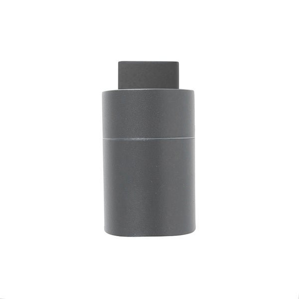 Moderne zylindrische Außenwandleuchte aus Metall in Anthrazit.