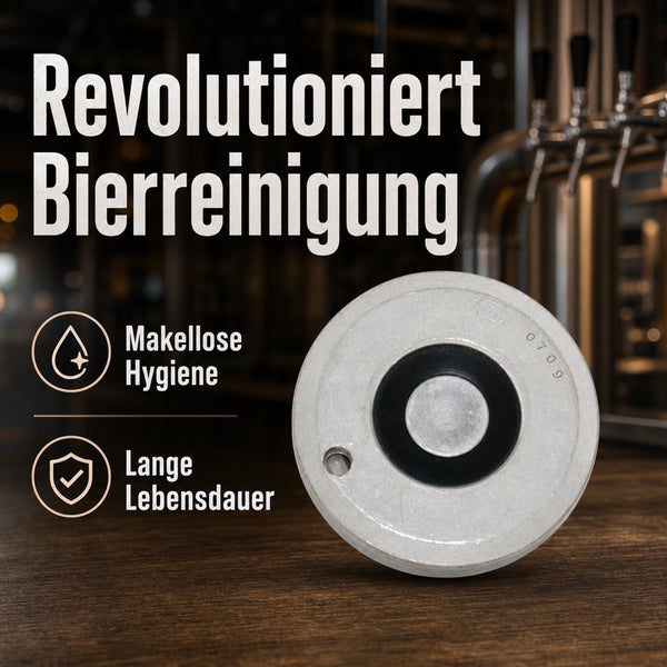 Runder Dichtungsring für Bierleitungen mit Hinweisen zur hygienischen Reinigung und Langlebigkeit in einem Bar Ambiente.