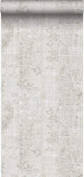 Sanders und Sanders Tapete Kelim-Patchwork Hellgrau - 53 cm x 10,05 m - 935263