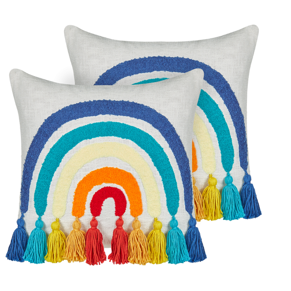 Dekokissen Regenbogenmotiv Baumwolle bunt 45 x 45 cm 2er Set DORSTENIA