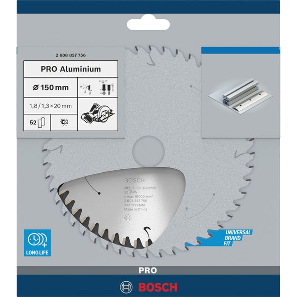 Bosch Kreissägeblatt Pro Aluminium, 150 mm Durchmesser