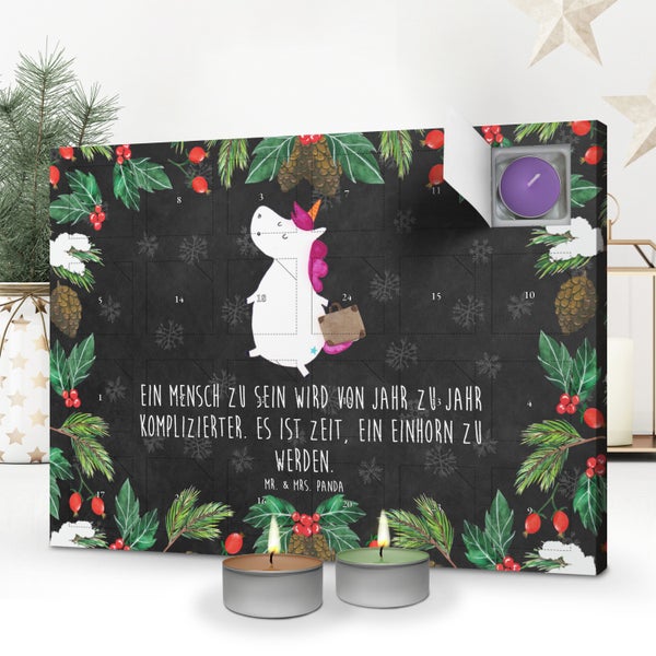 Mr. & Mrs. Panda Duftkerzen Adventskalender Einhorn Koffer - Schwarz