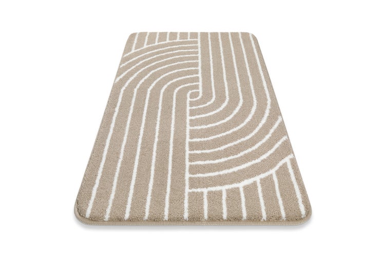 Badteppich Beige Weiß Hilda WECONhome Basics 80x150 cm