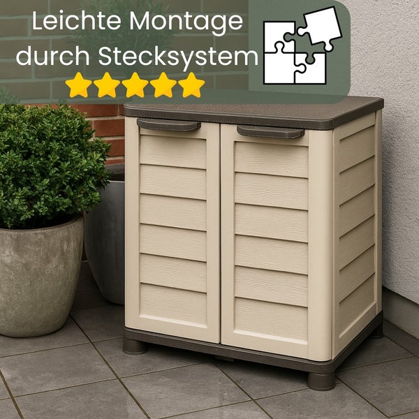Gartenschrank mit zwei Türen und Stecksystem