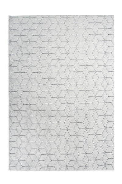 Kurzflor Teppich Splendora Weiß / Anthrazit Modern, Klassisch 80 x 150 cm