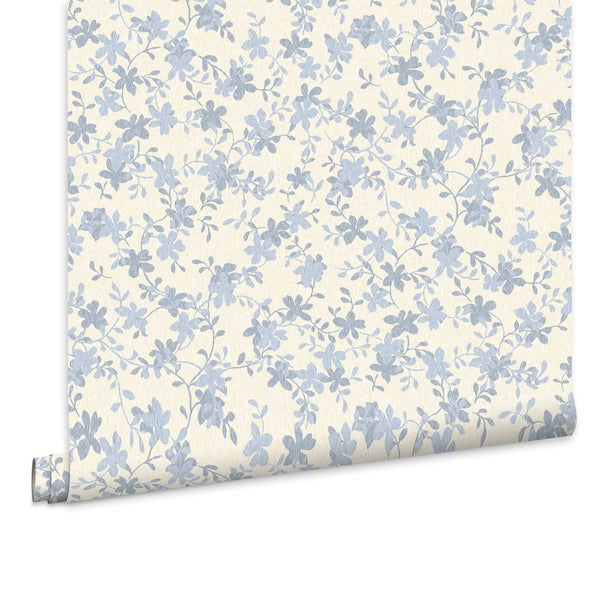 Tapete mit Blumenmuster auf Vliestapete zur Wandgestaltung.