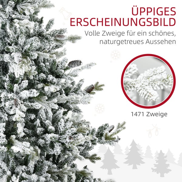 HOMCOM Weihnachtsbaum, Φ153 x H180 cm, PE, Grün