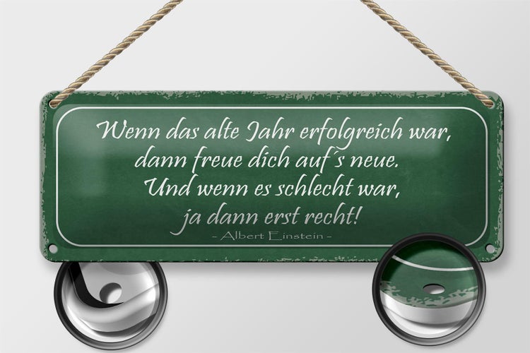 Blechschild Spruch 27x10cm wenn das alte Jahr erfolgreich Dekoration