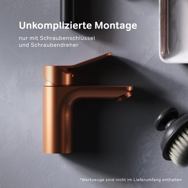 AM PM Waschtischarmatur in Roségold mit Auswahl an weiteren Oberflächenausführungen.