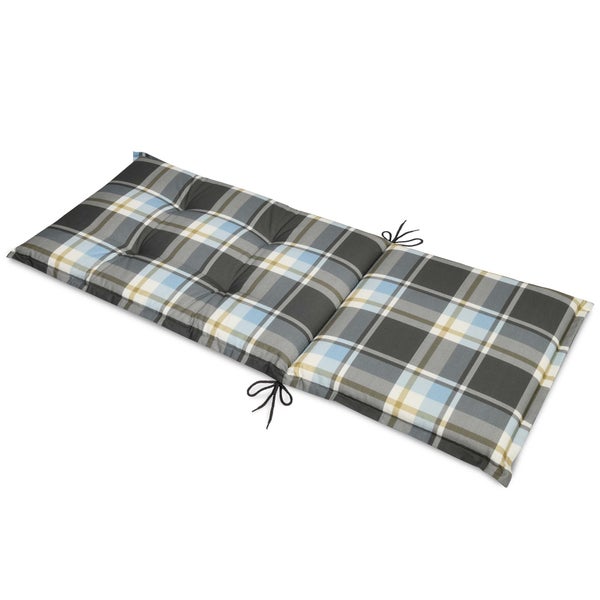 Beautissu Sunny BK Hochlehner 120x50x6cm Blau Kariert