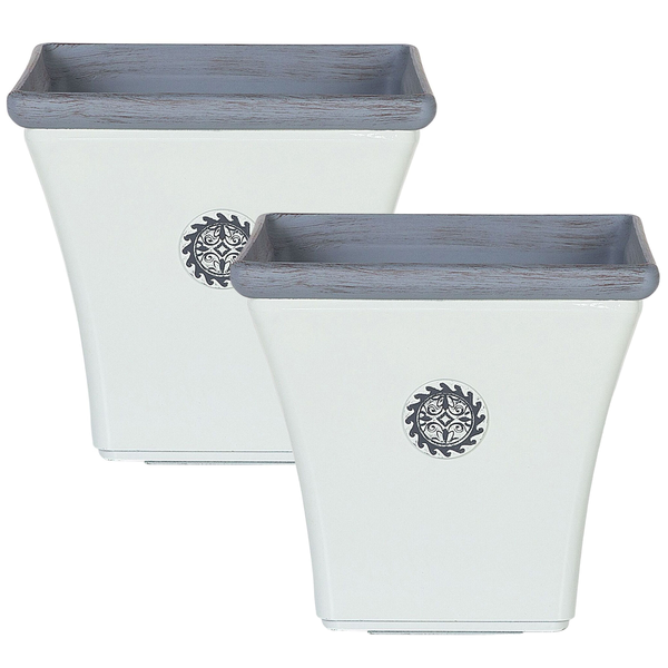 Set mit 2 Blumentöpfen ELATEIA 43 cm Weiß