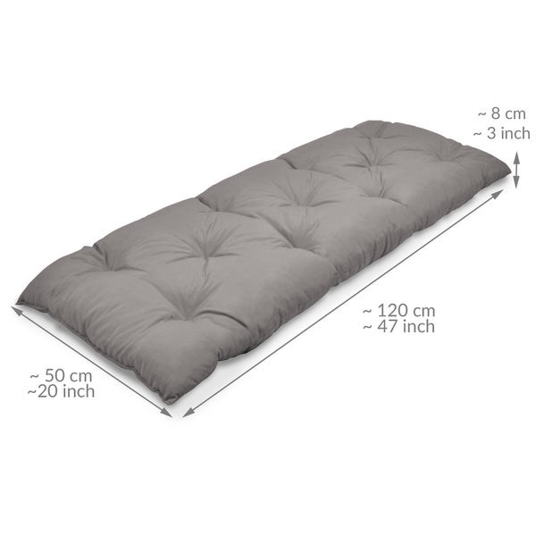 Beautissu Flair BK Bankpolster 120x50x8cm Hellgrau