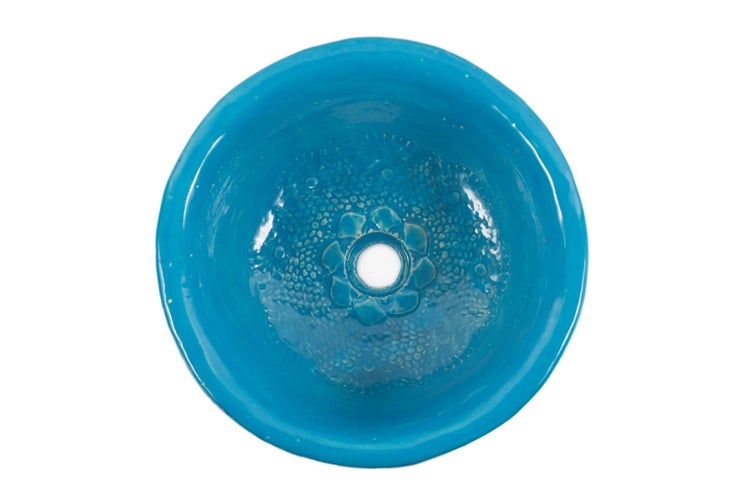 Aufbauwaschbecken aus Keramik mit Blumenmuster