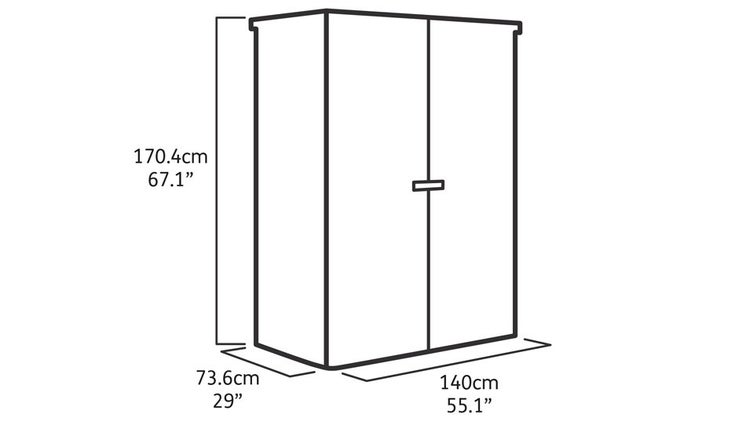 Keter Cortina Alto Gartenschrank 140x73,6x170,4 cm Grau HORNBACH