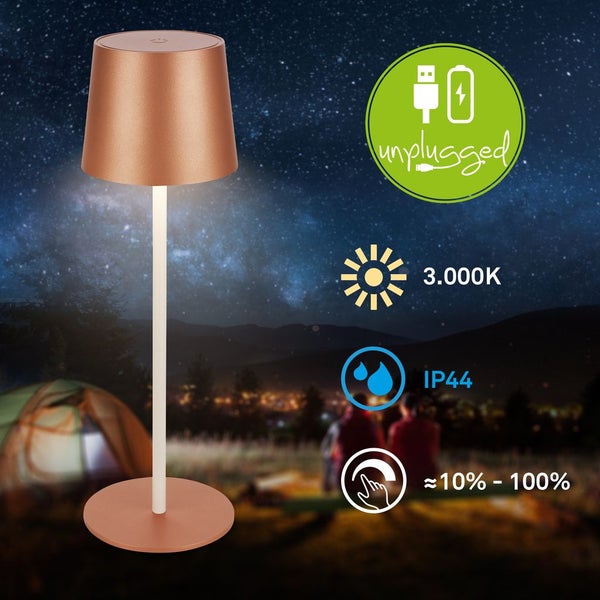LED Tischlampe Akku LED Tischleuchte Dimmbar Kabellos Touch Aussen/Innen