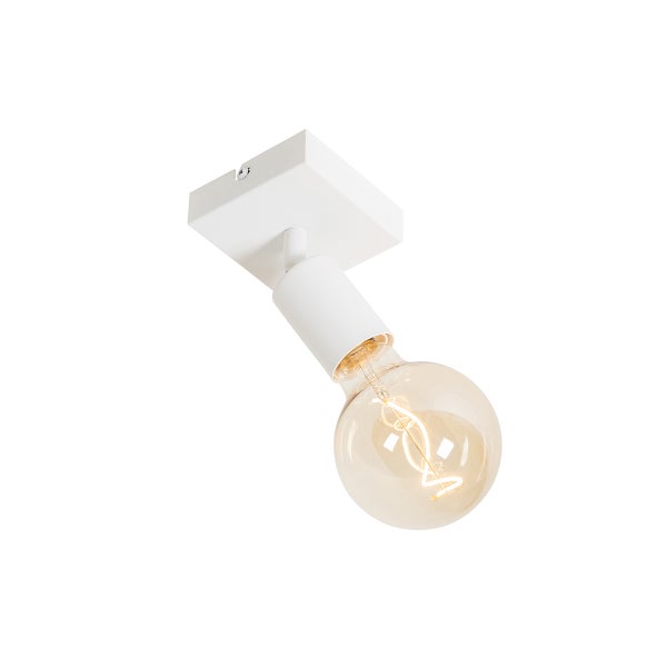 Weiße Deckenleuchte mit Glühbirne